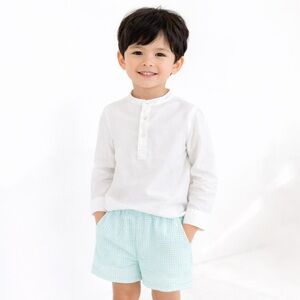 Edgehill Collection NWT Boys Cotton Shirt & Shorts Set Blue White 4T